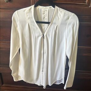 Elegant Ivory Long Sleeve Blouse